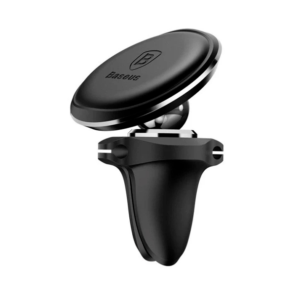 Автотримач для телефона магнітний Baseus Magnetic Air Vent Car Mount With Cable Clip Black (SUGX020001)