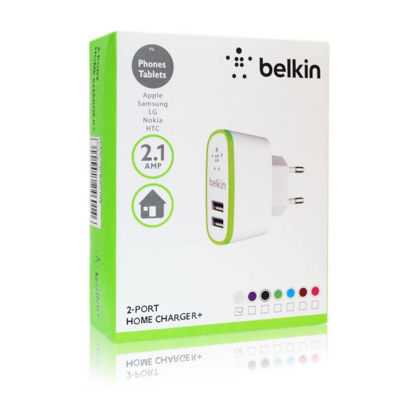 СЗУ Belkin USB 1A+2.1A F8J052 Black