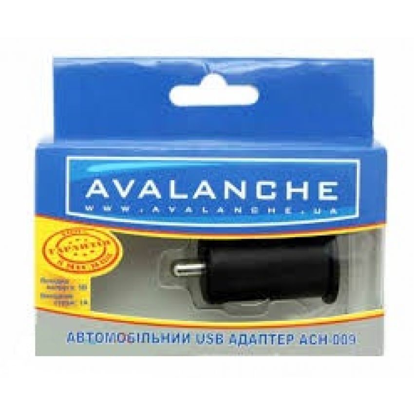 Avalanche Автомобильный USB адаптер 1А (ACH-009)