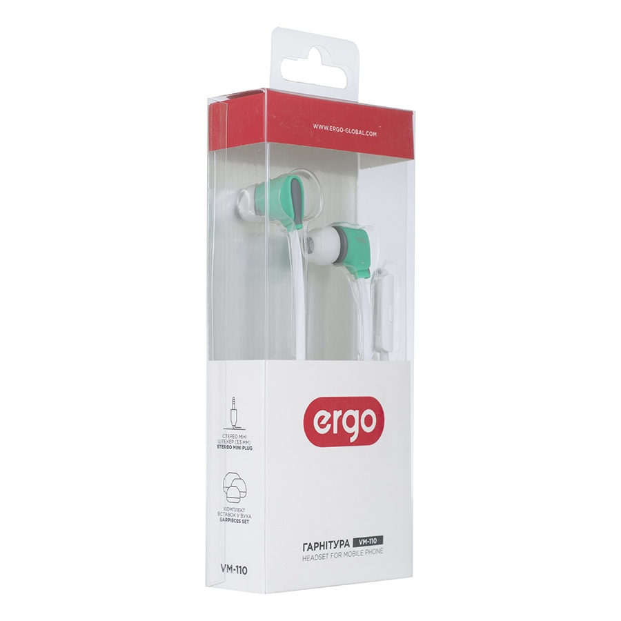Наушники ERGO Ear VM-110 Green