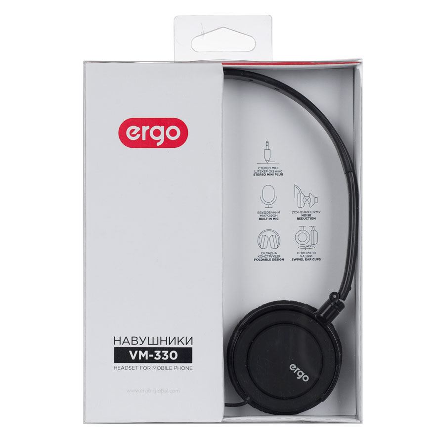 Наушники ERGO Ear VM-330 + mic Black