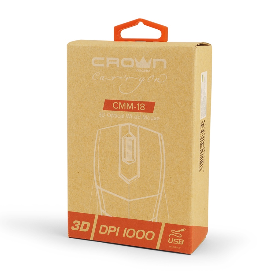Проводная мышь Crown CMM-18 Black USB