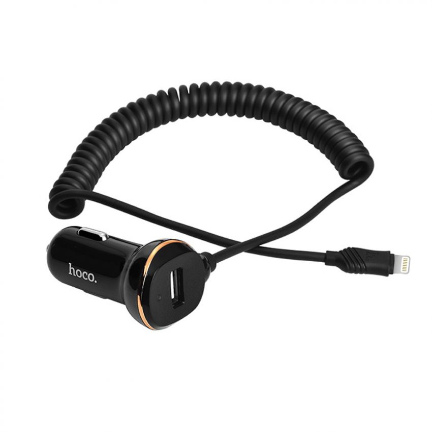 АЗУ Hoco Z14 Sing Port 3.4A + Cable Lightning Black