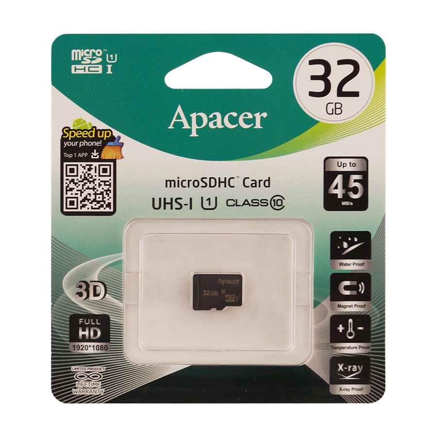 Карта памяти Apacer 32GB microSDHC Class 10 UHS-I (без адаптера)