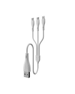 Кабель MIetubl MTB-ODT02 3in1 Lightning+Micro USB+Type-C 1m 2.4A White