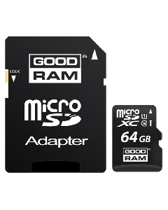 Карта памяти GOODRAM 64 GB microSDXC class 10 UHS-I + SD Adapter M1AA-0640R12