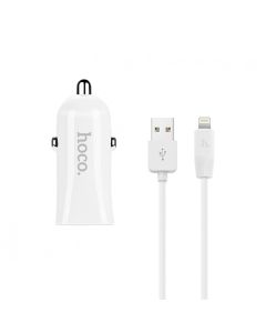 АЗУ Hoco Z12 Elite Two-Port 2.4A+2.4A + Cable Lightning White