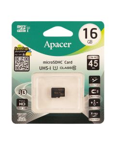 Карта памяти Apacer 16 GB microSDHC Class 10 UHS-I AP16GMCSH10U1-RA