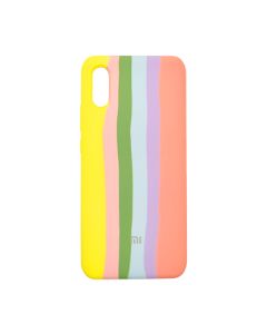 Чехол Silicone Cover Full Rainbow для Xiaomi Redmi 9a Yellow/Pink