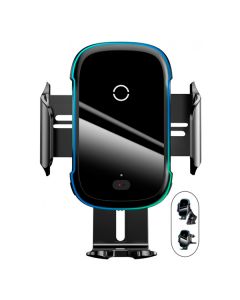 Автотримач для телефона з бездротовою зарядкою Wireless Baseus Light Electric Holder Wireless Charger Black