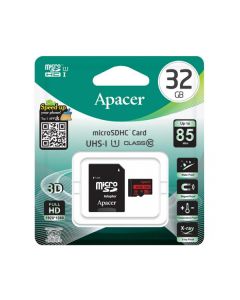 Карта памяти Apacer 32 GB microSDHC Class 10 UHS-I R85 + SD adapter AP32GMCSH10U5-R