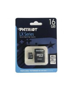 PATRIOT Карта памяти Patriot 16GB LX Series microSDHC Class 10 UHS-I + SD Adapter