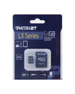 Карта памяти PATRIOT 64 GB microSDXC UHS-I + SD adapter PSF64GMCSDXC10