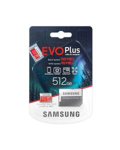 Карта памяти Samsung 512 GB microSDXC Class 10 UHS-I U3 EVO Plus + SD Adapter MB-MC512HA