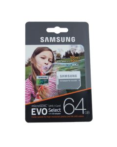 Карта памяти Samsung 64 GB microSDXC Class 10 UHS-I U3 EVO + SD Adapter MB-MP64GA