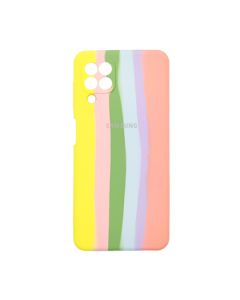 Чехол Silicone Cover Full Rainbow для Samsung A22-2021/M22-2021 Yellow/Pink with Camera Lens