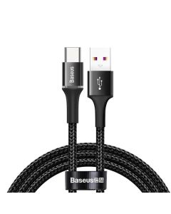Кабель Baseus Halo Data HW Flash Charge Cable USB Type-C 3A 1m Black