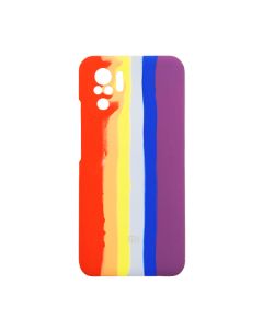Чохол Silicone Cover Full Rainbow для Xiaomi Redmi Note10 Pro/Note 10 Pro Max Red/Violet with Camera Lens