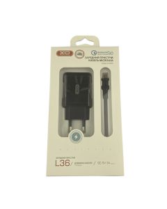 МЗП XO L36 1USB QC3.0 18W + Micro USB Cable Black