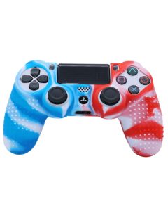 Силіконовий чохол для джойстика Sony PlayStation PS4 Type 3 Blue Camo/Red Camo тех.пак