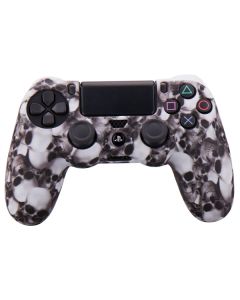 Силіконовий чохол для джойстика Sony PlayStation PS4 Type 8 White Skulls тех.пак