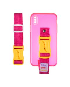Чехол накладка Free Your Hands Sport Case для iPhone X/XS Pink